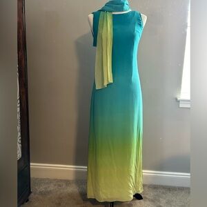 Kay Unger Ombre Maxi with scarf